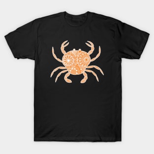 Mandala Crab (orange and white inverted) T-Shirt